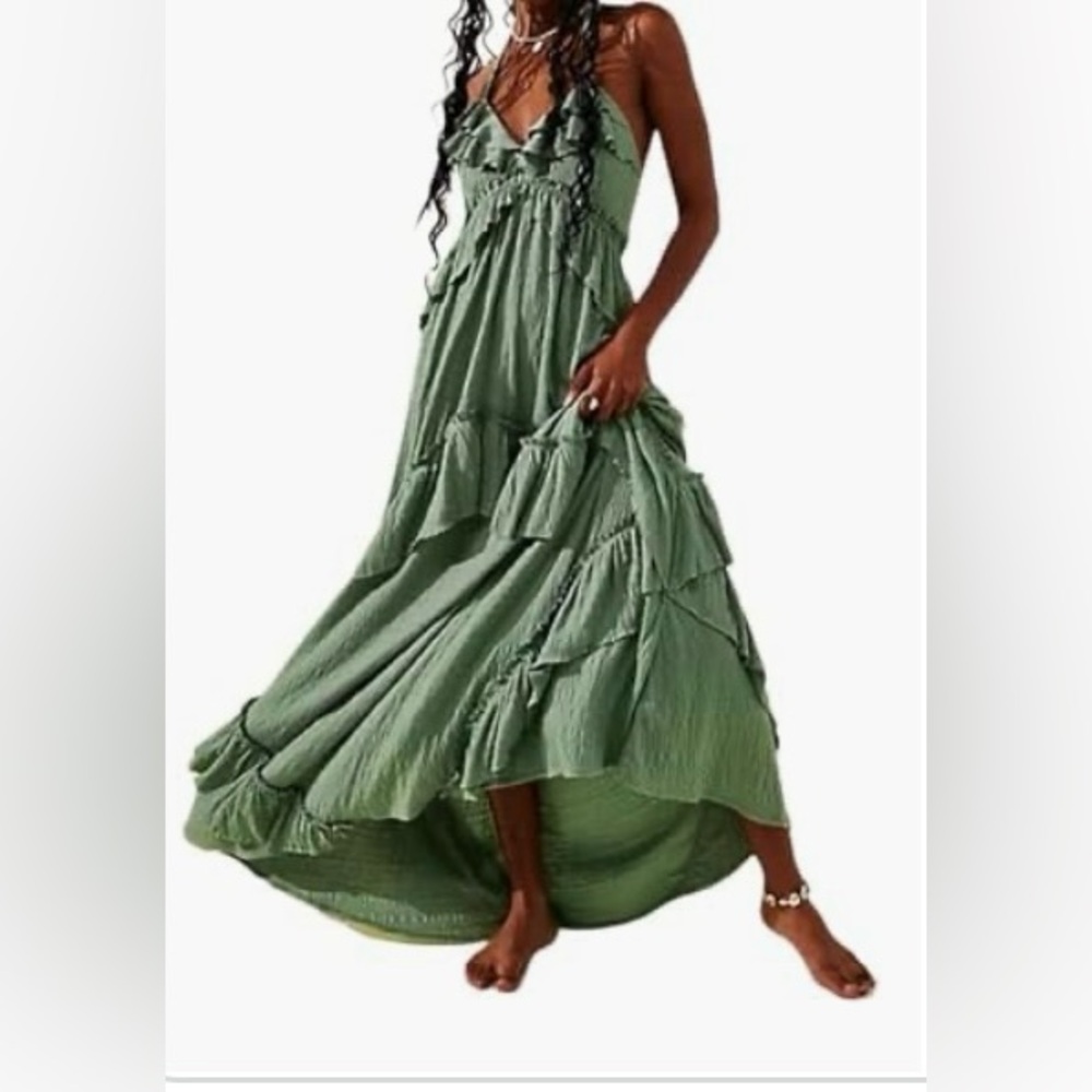 Elegant Green Maxi Dress